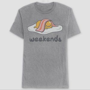 Mens Medium Weekends Gray Graphic T-Shirt